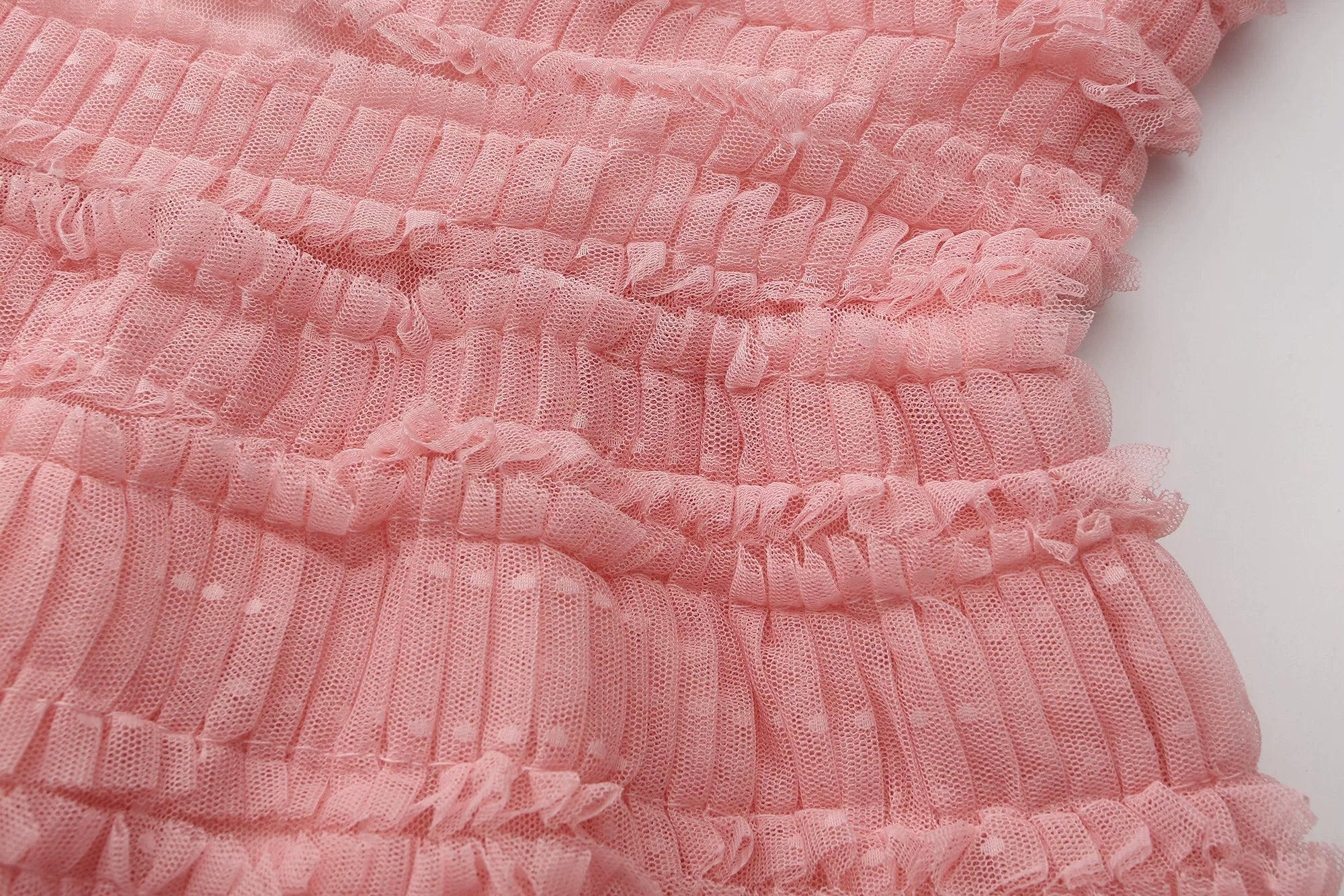 The Candy-Pink Promenade Gown | Hand-Embroidered Tiered Ballgown | Spring Mesh Cake Dress | Parisian Princess