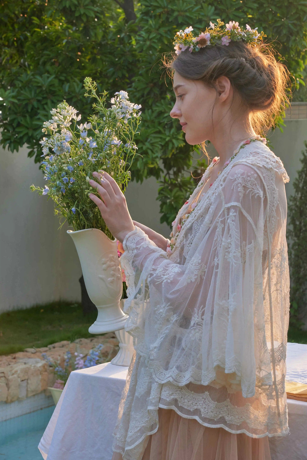 The Butterfly Dance Bolero | 3D Flower Lace Top | Hand-Dyed Versatile Cover-Up | Parisian Princess