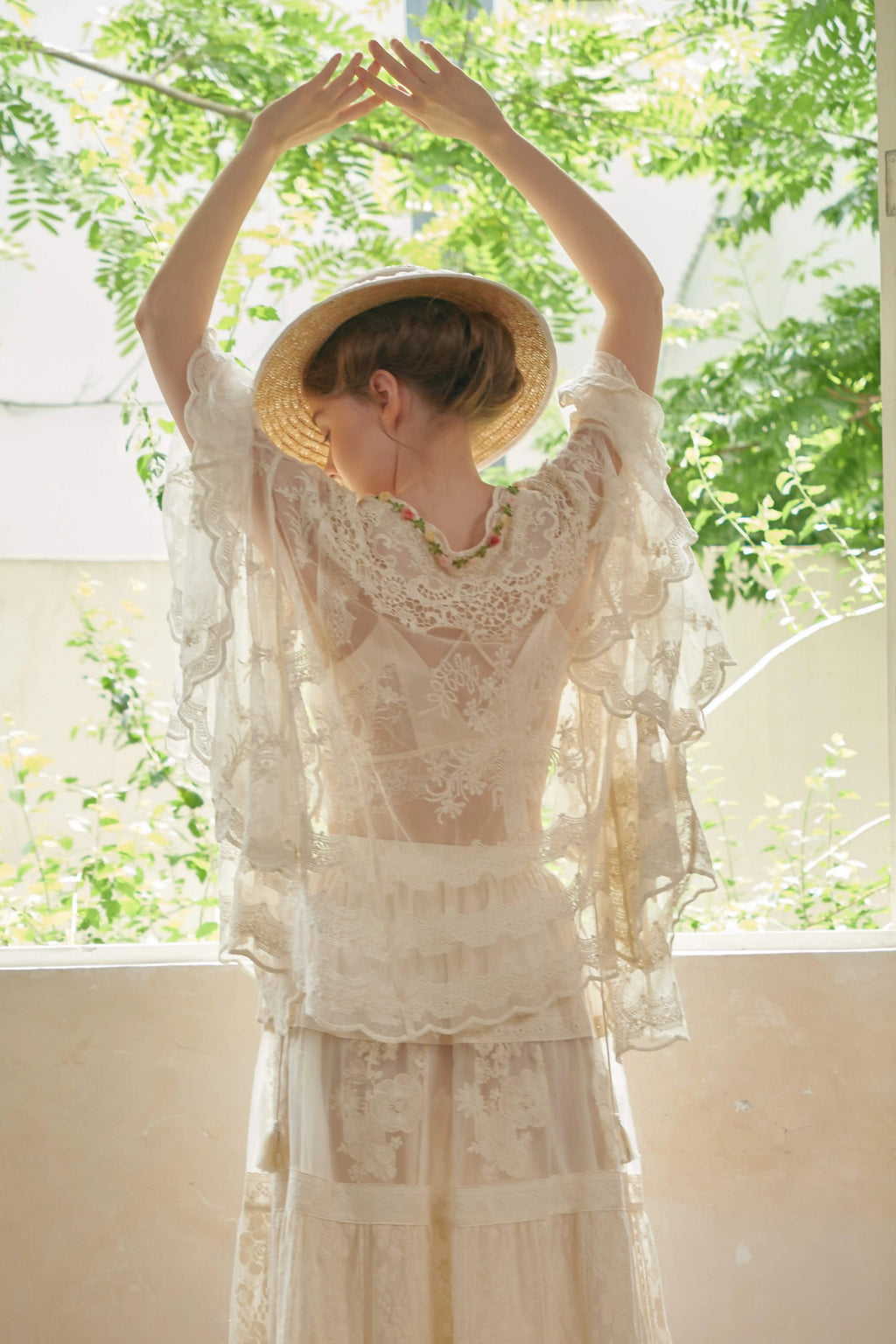 The Butterfly Dance Bolero | 3D Flower Lace Top | Hand-Dyed Versatile Cover-Up | Parisian Princess
