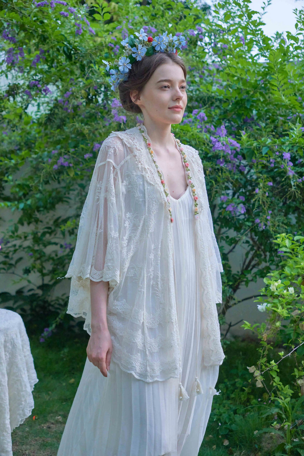 The Butterfly Dance Bolero | 3D Flower Lace Top | Hand-Dyed Versatile Cover-Up | Parisian Princess