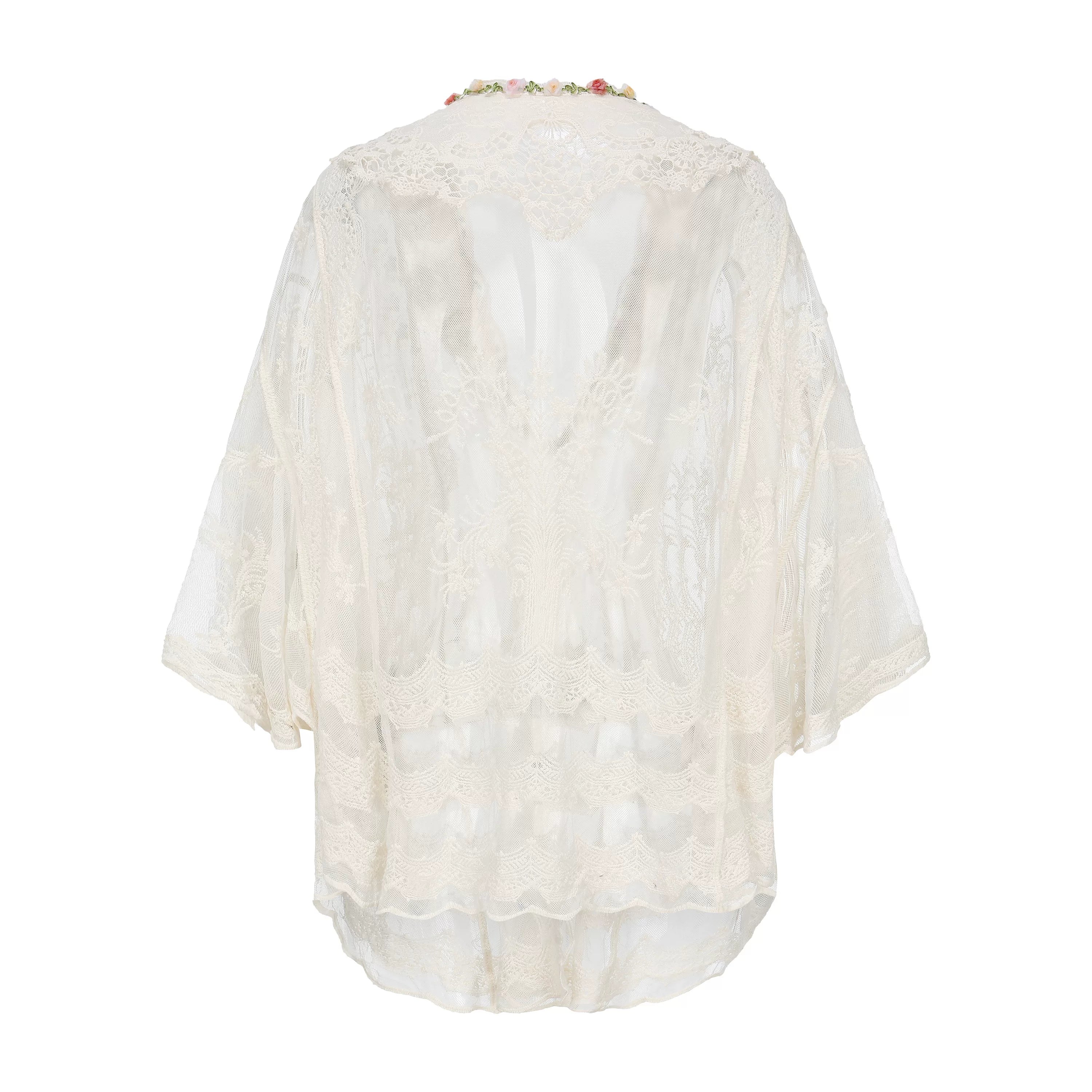 The Butterfly Dance Bolero | 3D Flower Lace Top | Hand-Dyed Versatile Cover-Up | Parisian Princess