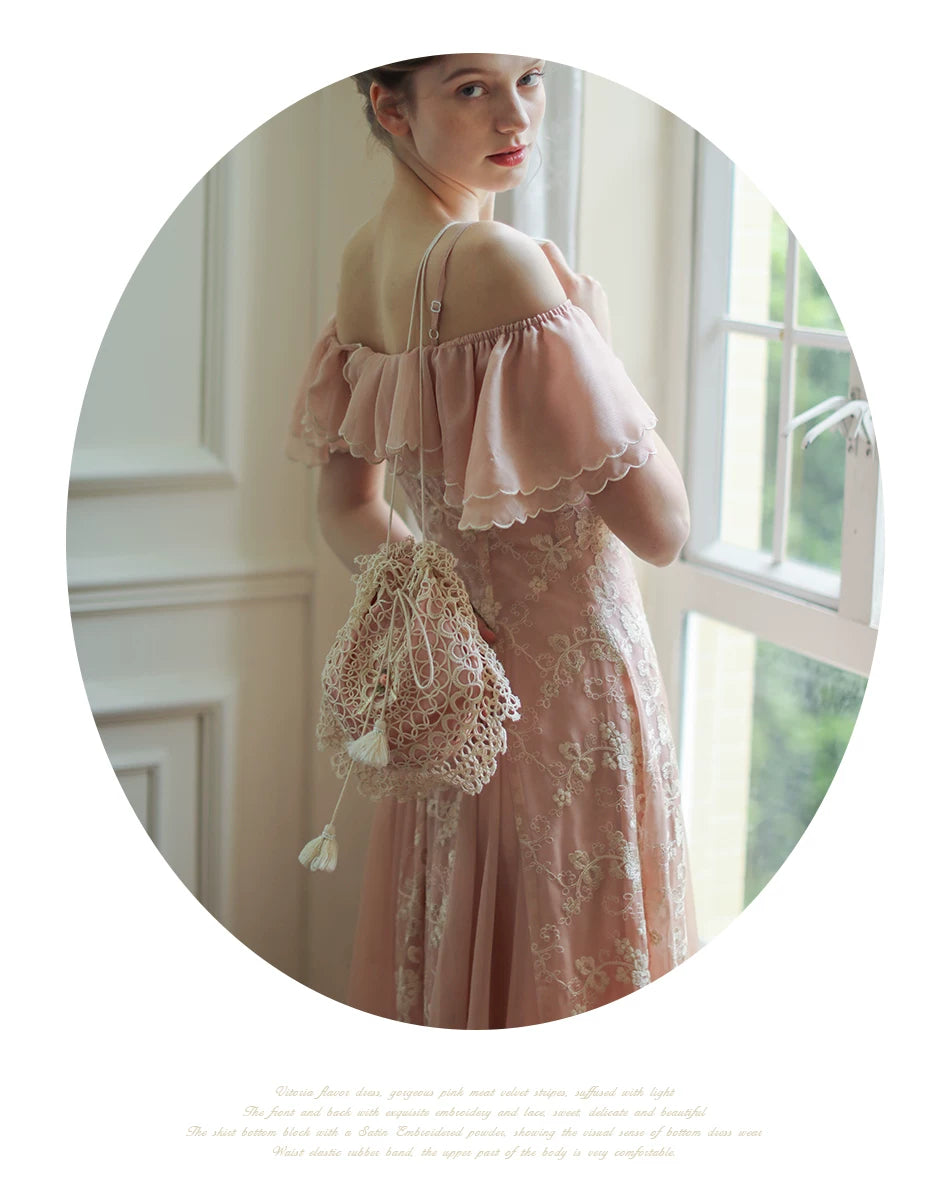 Lianer Art Hand-stitched Hollow Out Mori Kei Weaven Bags