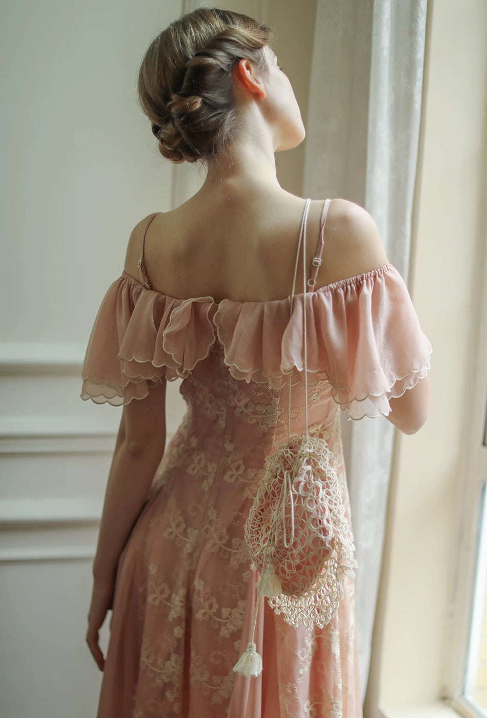 Lianer Art Hand-stitched Hollow Out Mori Kei Weaven Bags