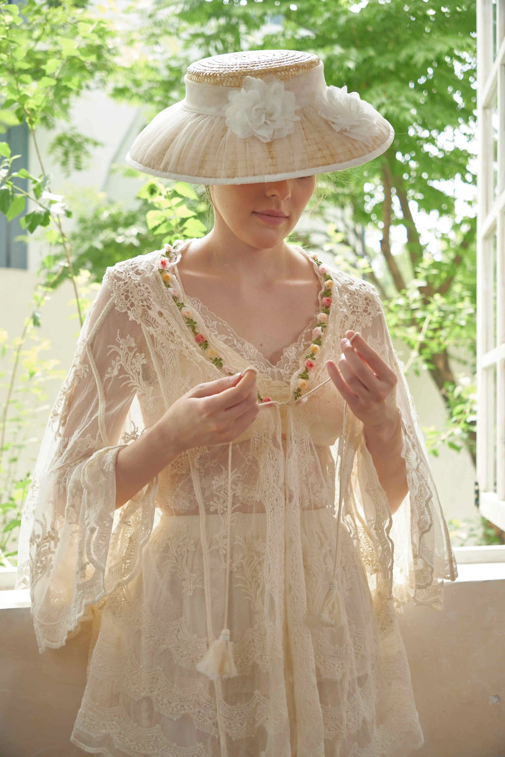 The Butterfly Dance Bolero | 3D Flower Lace Top | Hand-Dyed Versatile Cover-Up | Parisian Princess