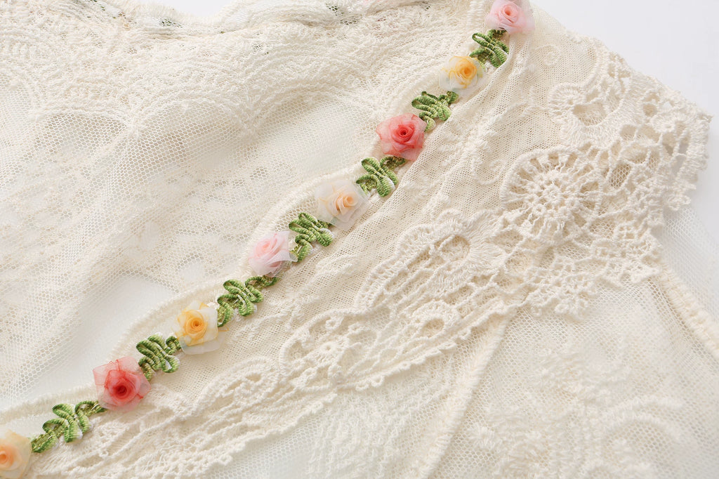 The Butterfly Dance Bolero | 3D Flower Lace Top | Hand-Dyed Versatile Cover-Up | Parisian Princess