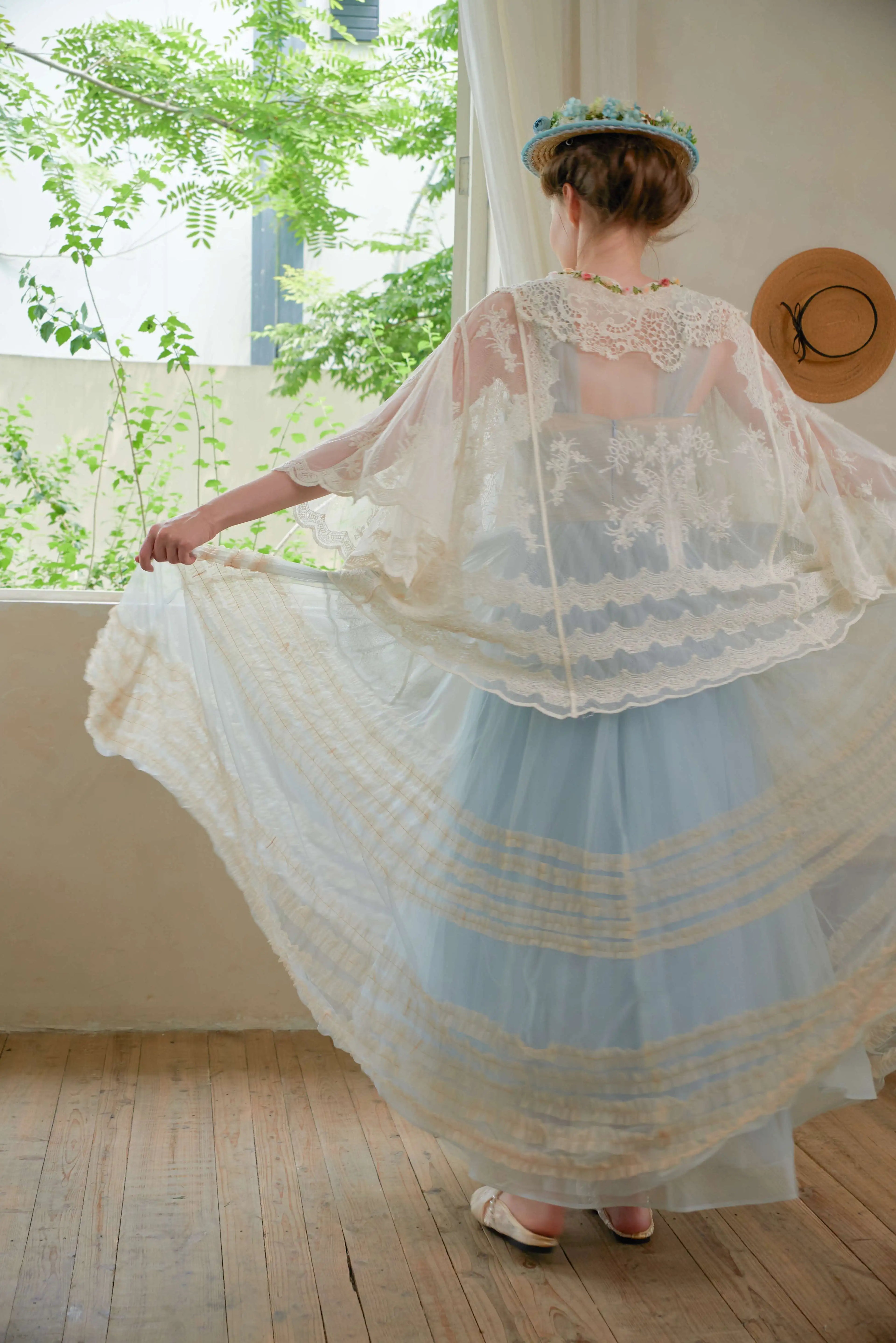 The Butterfly Dance Bolero | 3D Flower Lace Top | Hand-Dyed Versatile Cover-Up | Parisian Princess