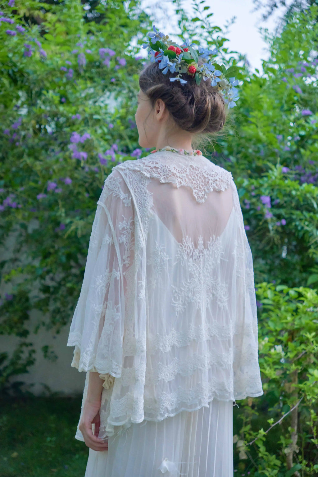The Butterfly Dance Bolero | 3D Flower Lace Top | Hand-Dyed Versatile Cover-Up | Parisian Princess