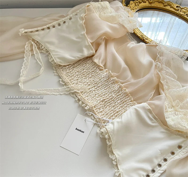 The Genevieve Luxe Court Blouse | French Square Neck Puff Sleeve Top | Sweet Chic Coquette Office Blouse | Victorian Inspired Slim Fit Shirt