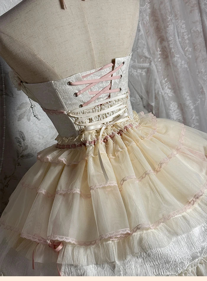 The Versailles Layered Tulle Corset | Jacquard Lace-Up Bustier | Pre-Order Exclusive | Parisian Princess