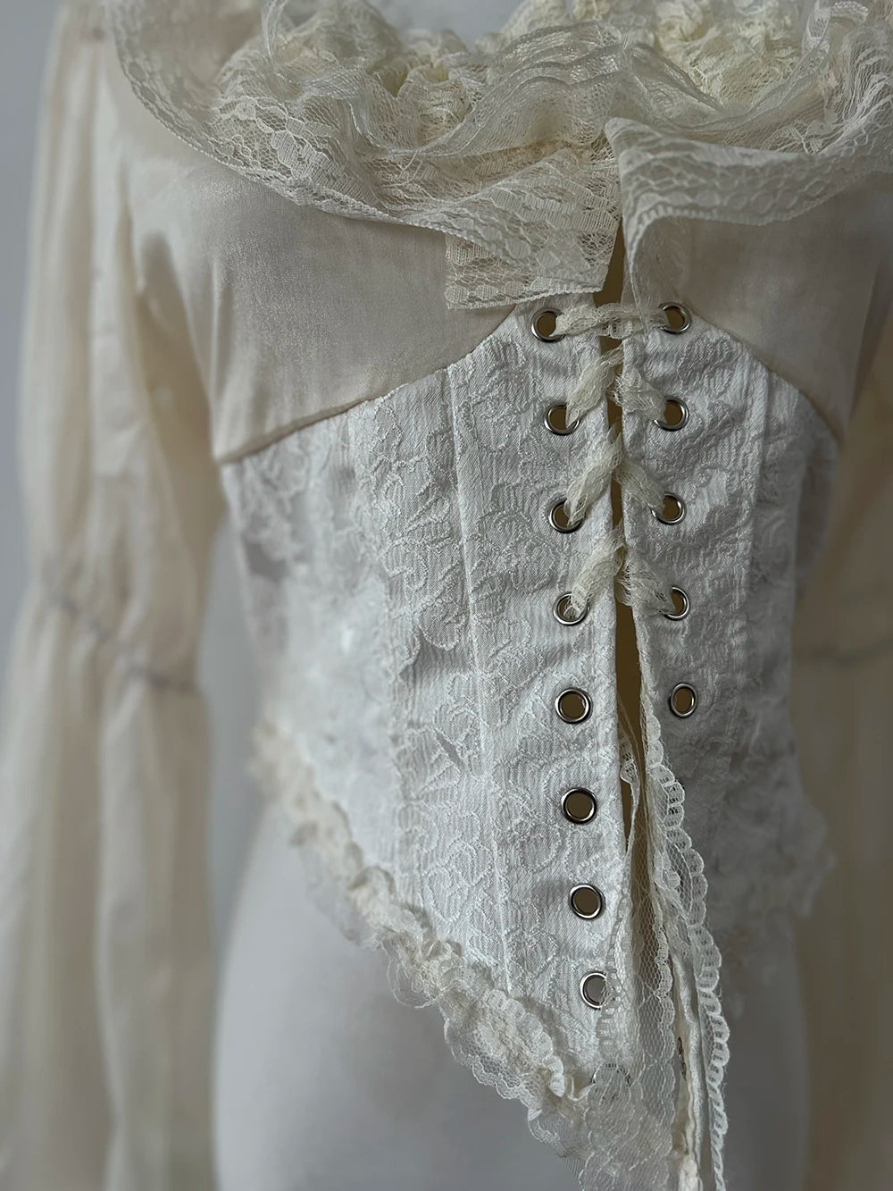 ParisianLace Strap Shirt Women Fashion Print Splice Temperament Gentle Sweet Solid Slim O-neck Spring Chic Female Top 2024