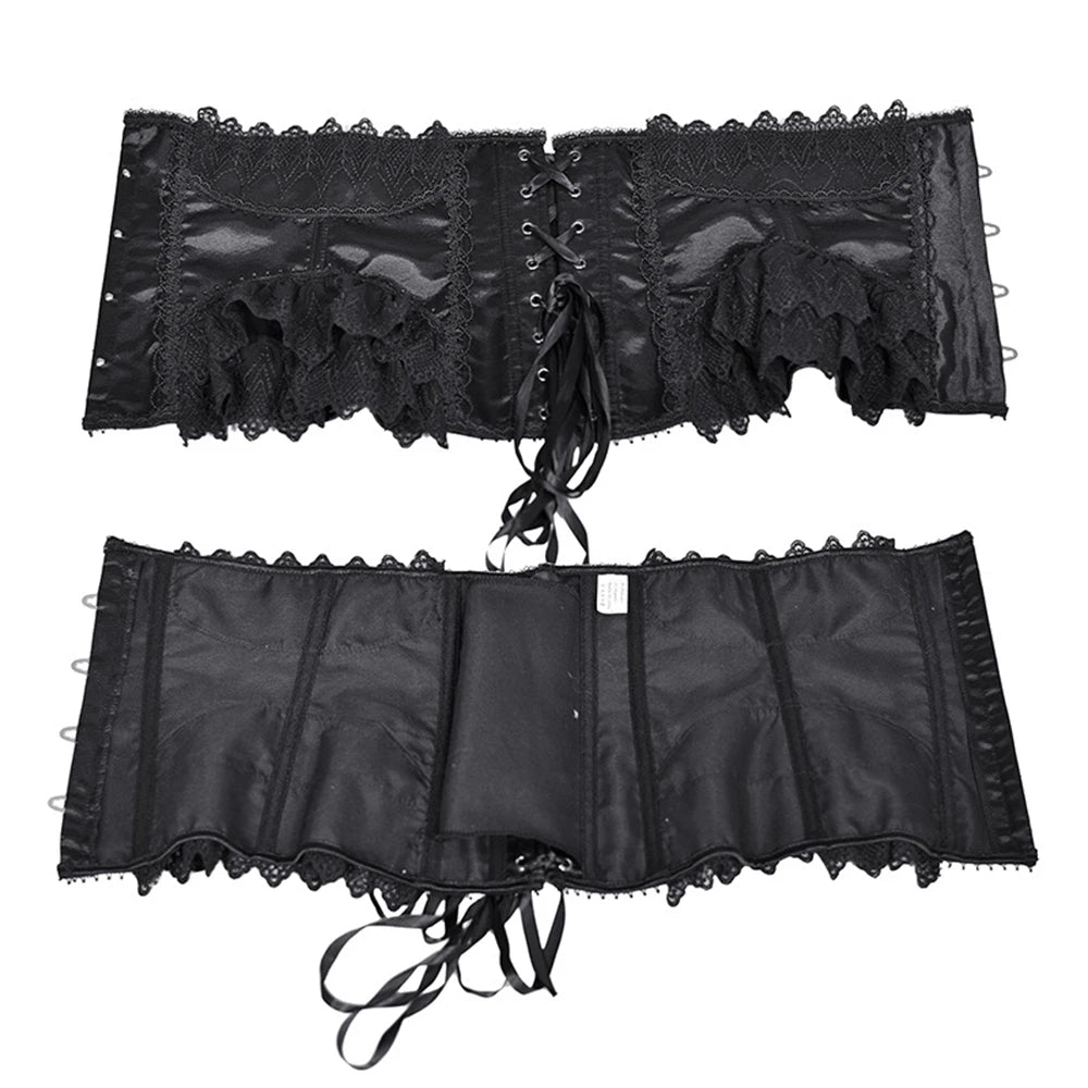 Women Short Steel Bones Floral Lace Underbust Corset Sexy Wedding Evening Dress Corsets Luxury Court Princess Cosplay Lolita