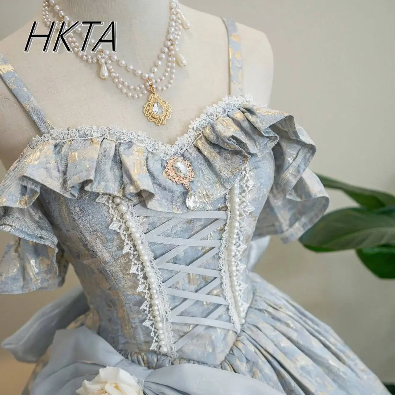 Lolita Original Princess Dress Fashion Sweet Flower Bead High Waist Slim Long Suspender Dress Wedding Gorgeous Adult Party Dress