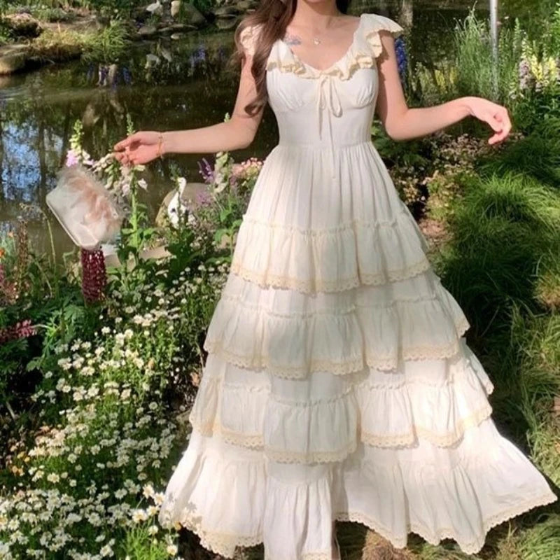 The Riviera Lolita Mini | Sweet Summer Beach Ruffle Dress | Turn-Down Collar Slim A-Line Sundress | Parisian Princess