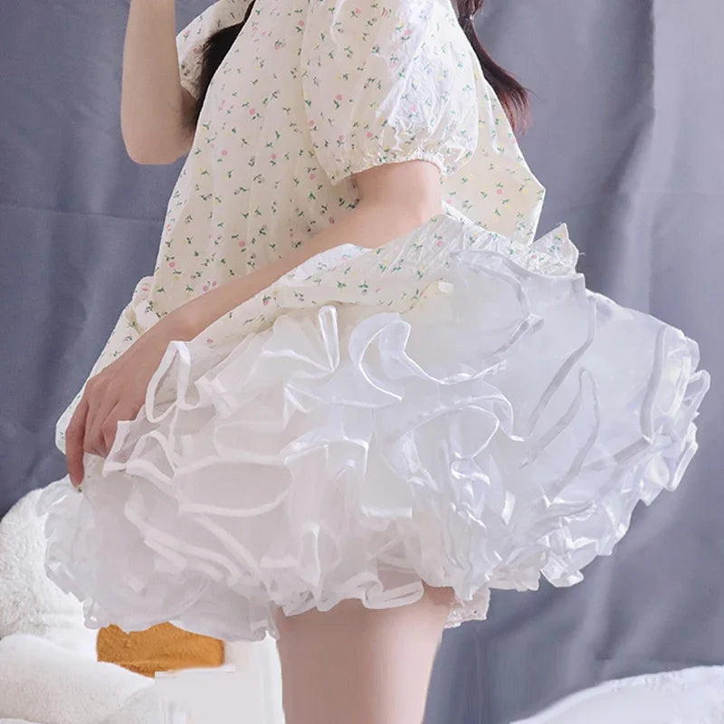 The Swan’s Cushion: Maximum Volume Soft Yarn Petticoat | Super Stuffed Lolita Skirt Support, Duck Butt Silhouette | Parisian Princess