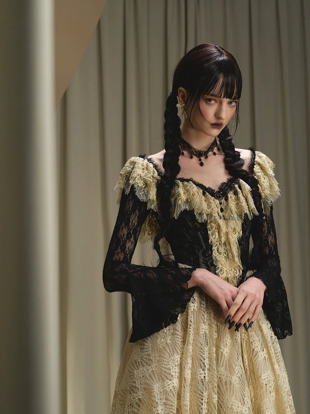 Parisian Lace Maxi Dresses Women Vintage Elegant Slim Luxury Lace Fishbone Dress Birthday Party Evening Dresses