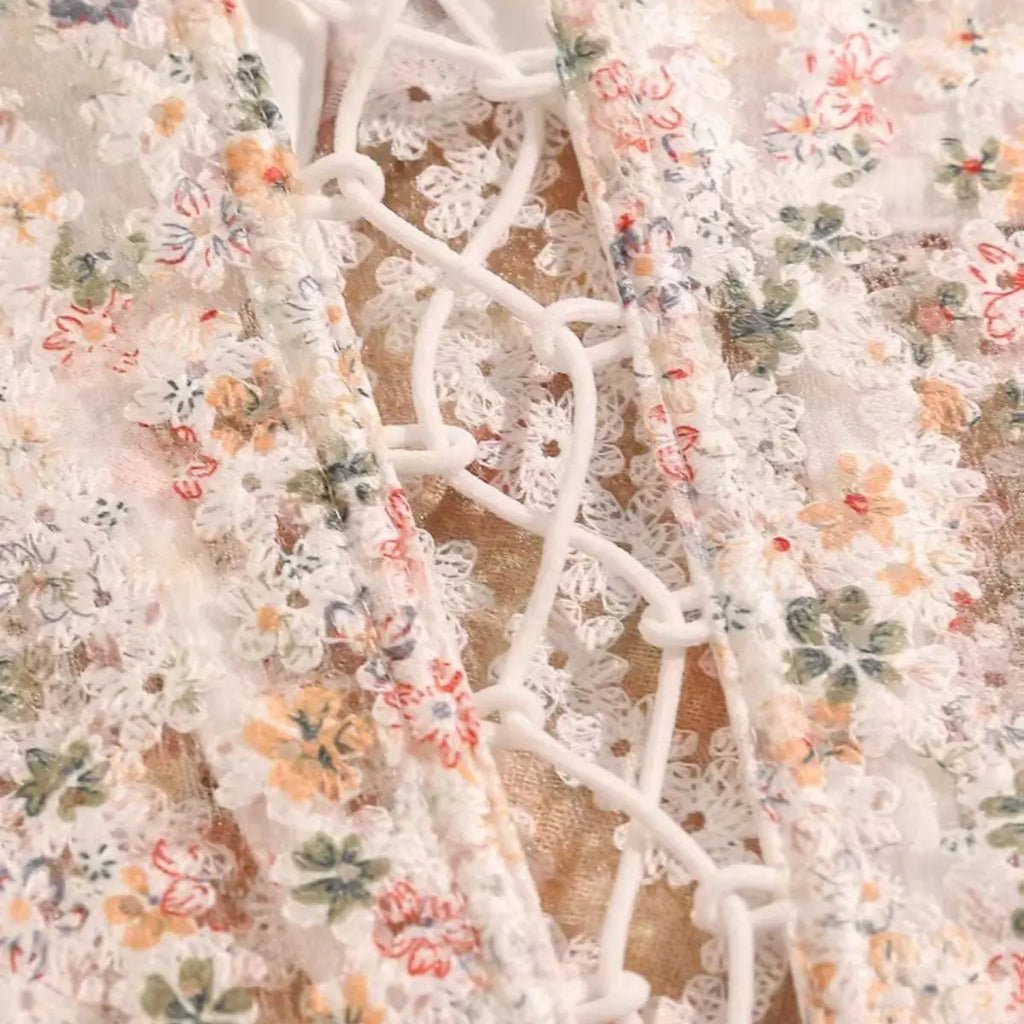 The Versailles Blossom Corset | Floral Hollow-Out Strapless Bustier | Lace-Up Boned Camisole | Parisian Princess