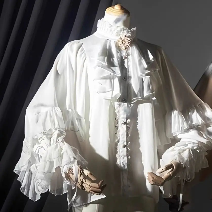 The Royal Court Ruffled Blouse | Vintage French Princess Shirt | Loose Long-Sleeve Top | Parisian Princess
