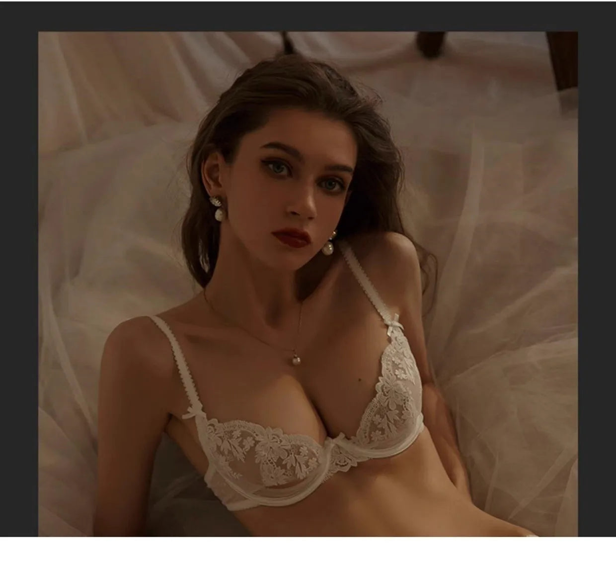 The Jardin Floral Lace Bra & Brief Set | Push-Up Underwire 3/4 Cup | Lace Lingerie | Black & White | Parisian Princess