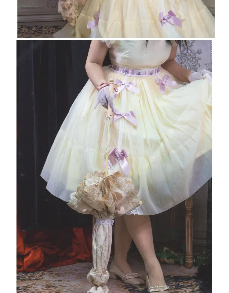 Satin and Lace Long Handle Umbrella | Handmade Victorian Parasol & Princesscore Sunshade | Parisian Princess