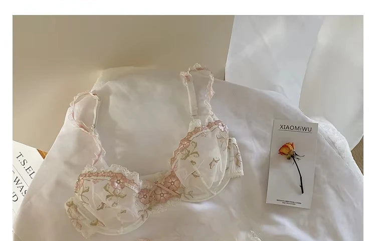 The Versailles Lace Lingerie Set | Push-Up Bra & Brief | Floral Lace Underwire | Parisian Princess