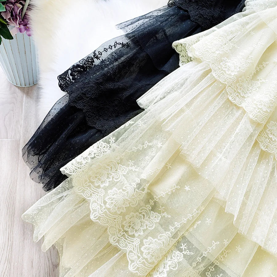 The Parisian Mesh Ankle Gown | French Elegant Knit Lace Dress | Acetate A-Line All-Season | Parisian Princess