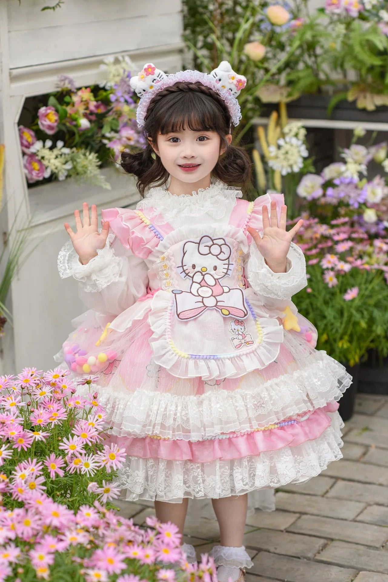 cute Hello Kitty Dress Lolita Girls Party Skirt Girl Kid's Dress Children's Clothes Girls Clothes Kawaii Anime Birthday Gift