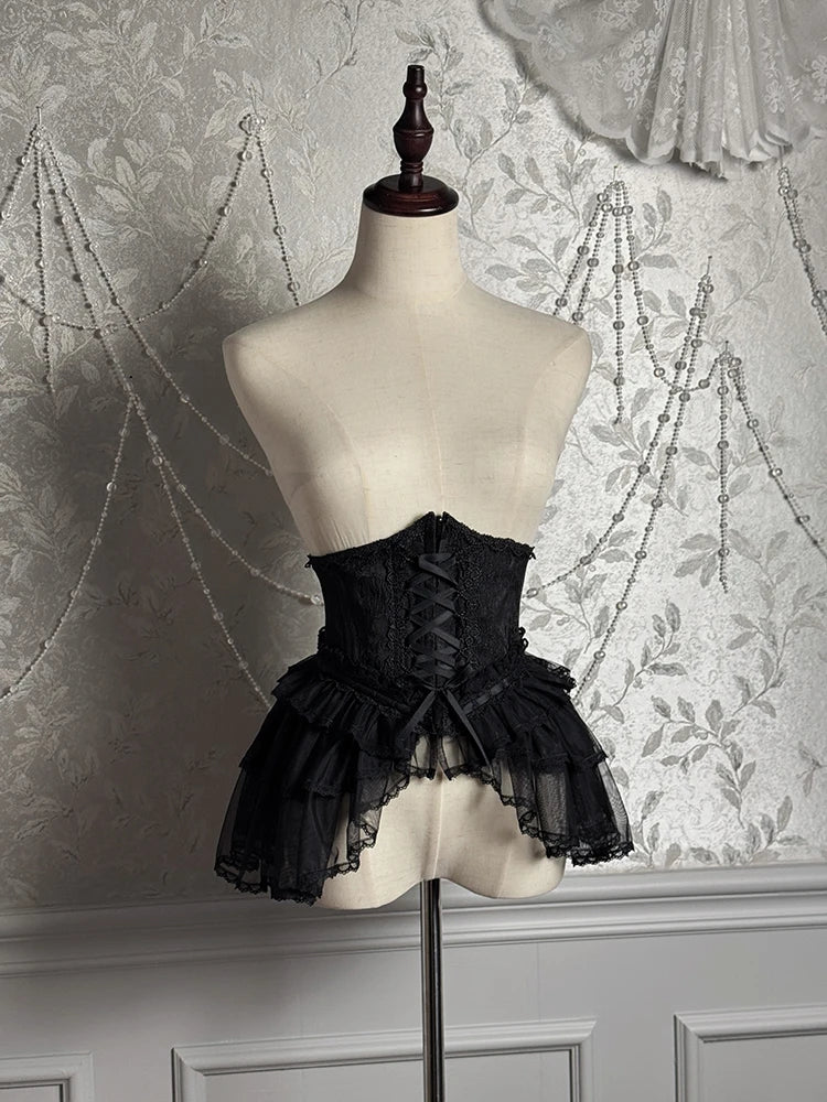 The Versailles Layered Tulle Corset | Jacquard Lace-Up Bustier | Pre-Order Exclusive | Parisian Princess