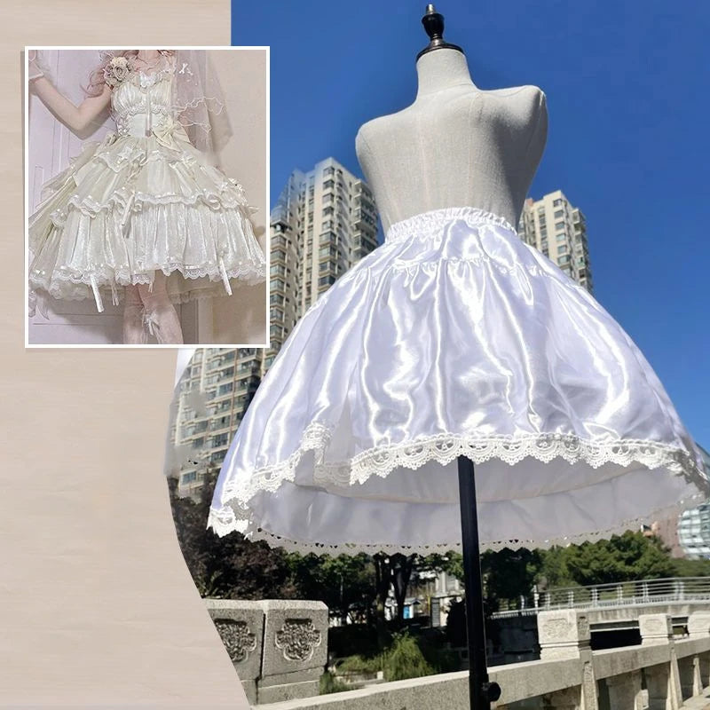 Women Petticoats Victorian Style Lolita Petticoat Underskirt Under The Dress Bridal Crinoline 50cm Cosplay Inner Skirt Support