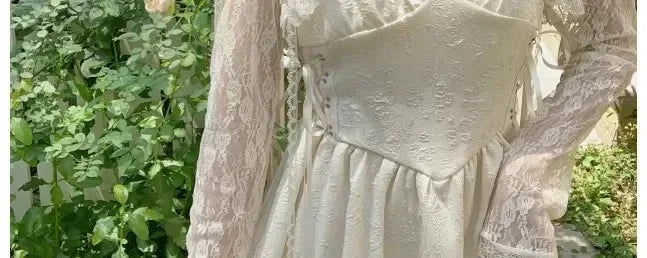 Lace Sun Protection Clothing Women's Summer Outerwear with Strap Vest Top Short Slim Long Sleeve Shirt Coat Gentle Breeze