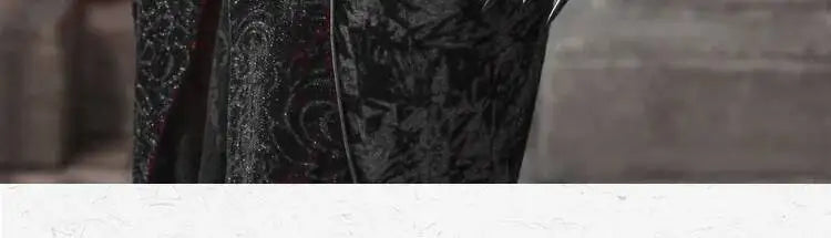 The Scarlet Blood Peak Manteau | French Gothic Dark Heart Velvet Gown | Glitter Mermaid Cosplay Dress | Winter 2024 Atelier Collection