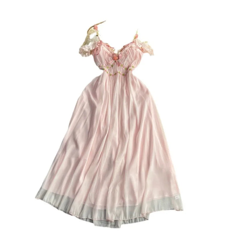 The Romantic "Enchanted" French Long Dress | Sweet Fairy Birthday Gown & Gentle Romantic Style | Parisian Princess