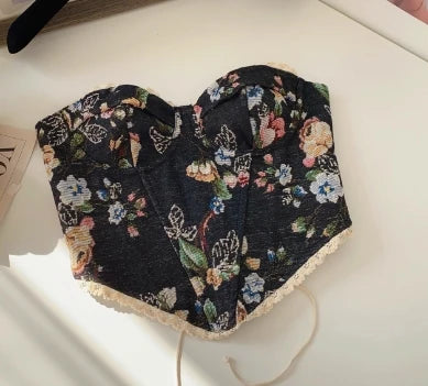 Slimming Parisian Corset Tanks Top Elegant Basic Crop Top  Women Bustier