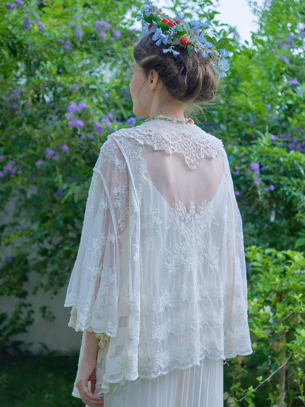 The Butterfly Dance Bolero | 3D Flower Lace Top | Hand-Dyed Versatile Cover-Up | Parisian Princess