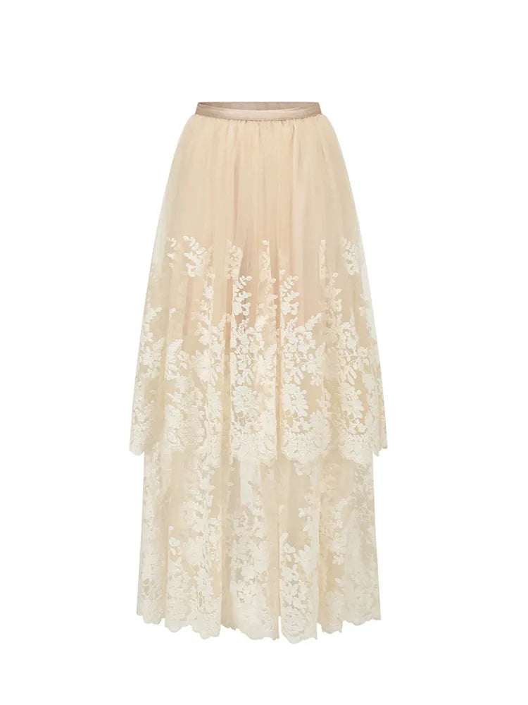 The Orchard Lace Summer Blouse | French Vintage Cottagecore Top | Sheer Printed Organza Lantern Sleeve | Parisian Princess