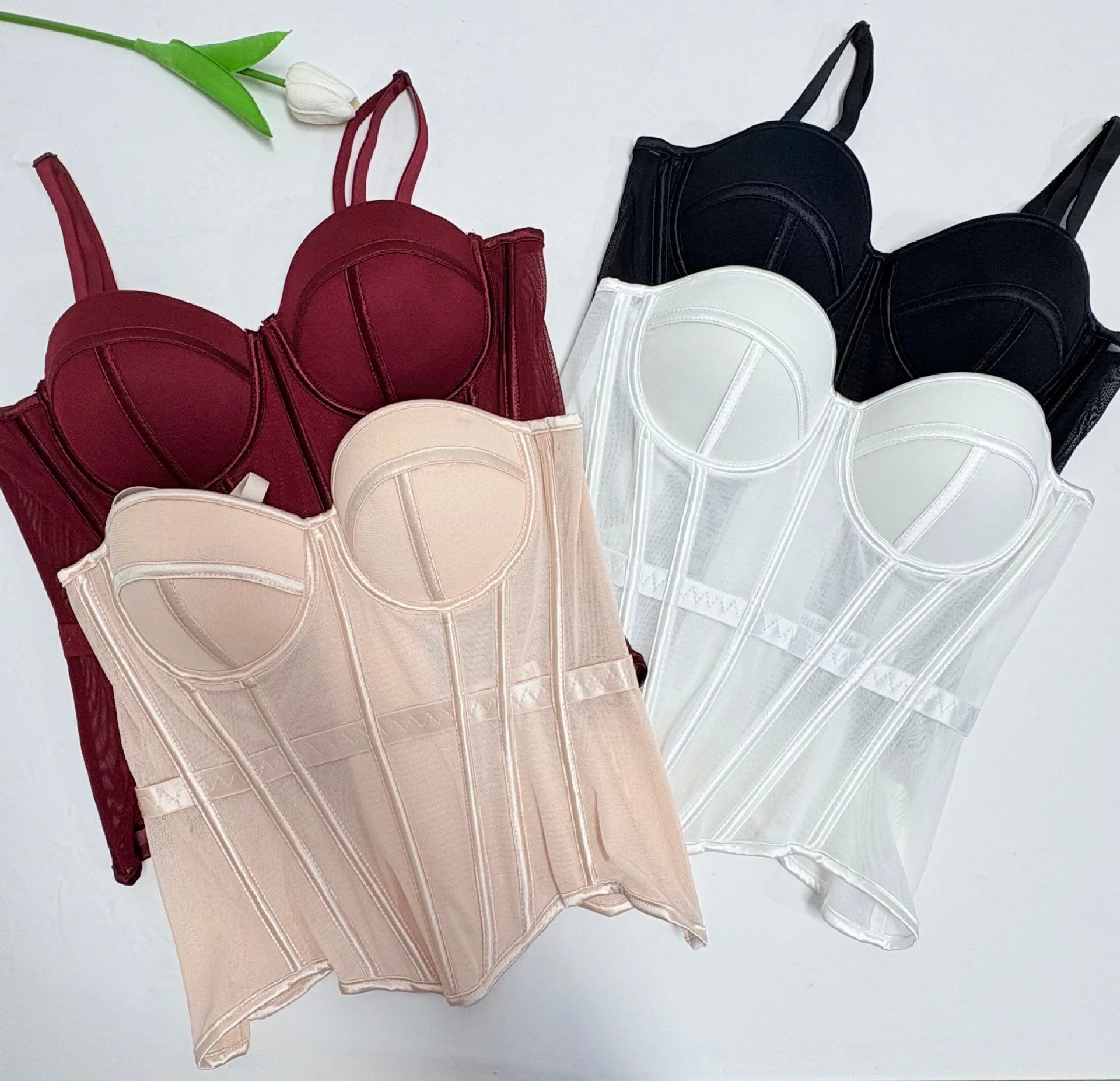 The Versailles Floral Lace Bustier | Sweet Corset Crop Top | Everyday Shaping Top | Parisian Princess