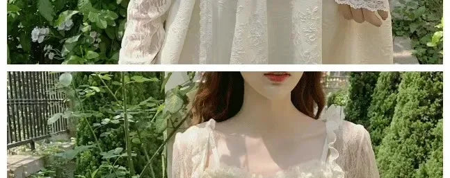 Lace Sun Protection Clothing Women's Summer Outerwear with Strap Vest Top Short Slim Long Sleeve Shirt Coat Gentle Breeze