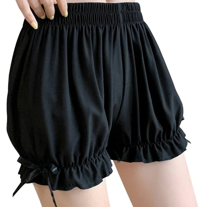 Womens Bloomers Maid Ruffle Pumpkin Pants Shorts