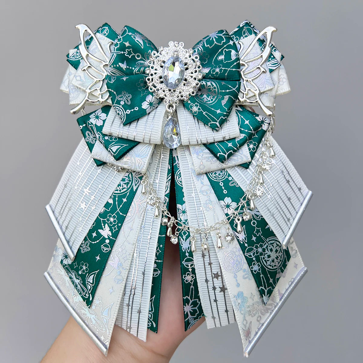 Parisian Blue Bow-luxury in style handmade Fan bow Accessories Light Stick ribbon long streamers knot lolita goods Bag Charm