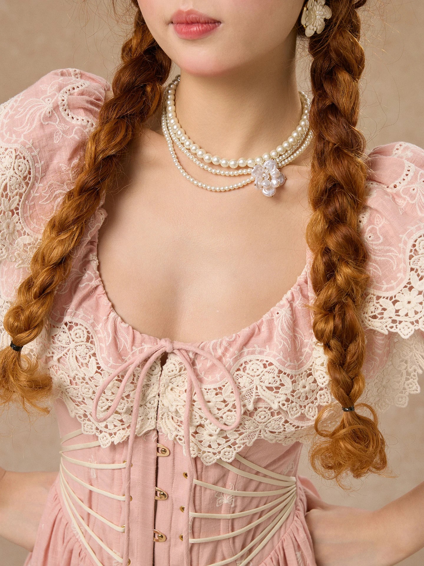 80-102cmSummer Pink Birthday Party Long Dress Women Vintage ElegantSlim Sexy Boat Neck Hollow Out Embroidery Lace Fishbone Dress