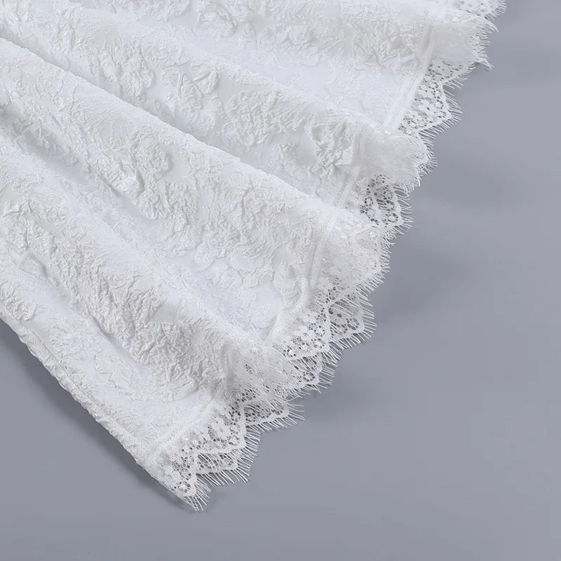 Gothica Lace Short Dress Women Cobweb Patchwork Short Sleeve Cold Shoulder Halloween Outfit Horror Ruffle Trim Costume