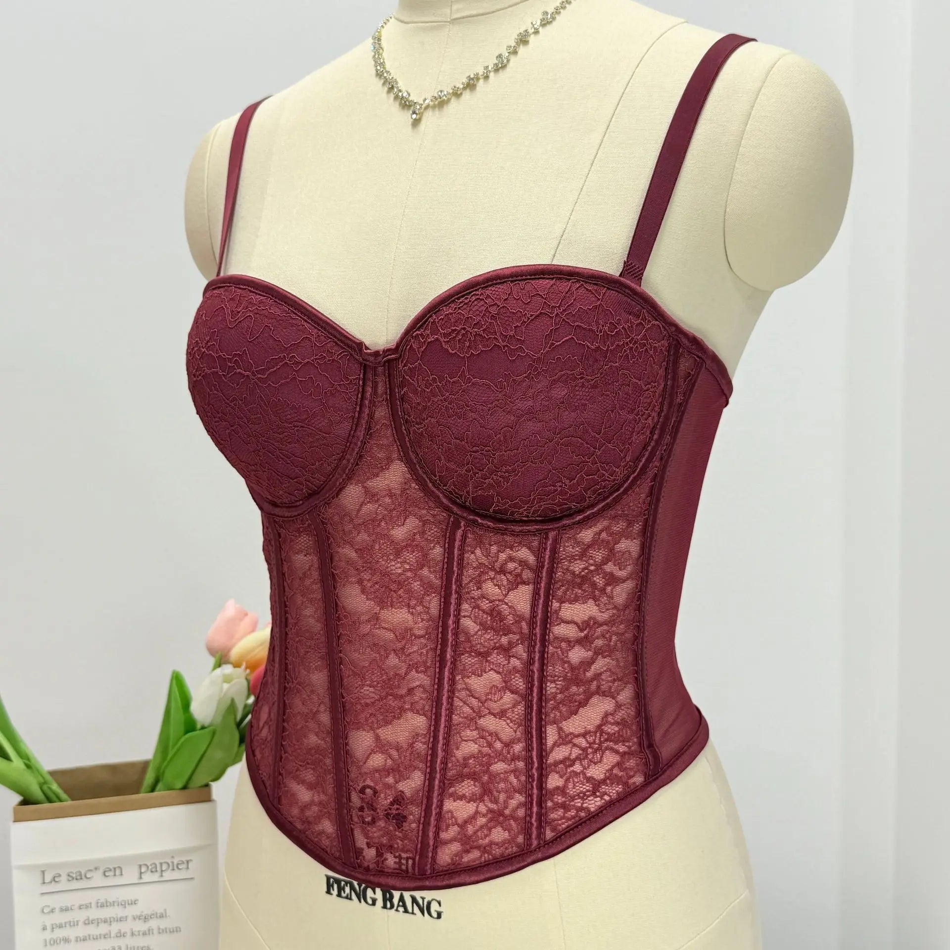 The Versailles Floral Lace Bustier | Sweet Corset Crop Top | Everyday Shaping Top | Parisian Princess