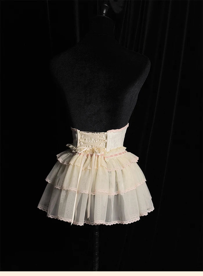 The Versailles Layered Tulle Corset | Jacquard Lace-Up Bustier | Pre-Order Exclusive | Parisian Princess