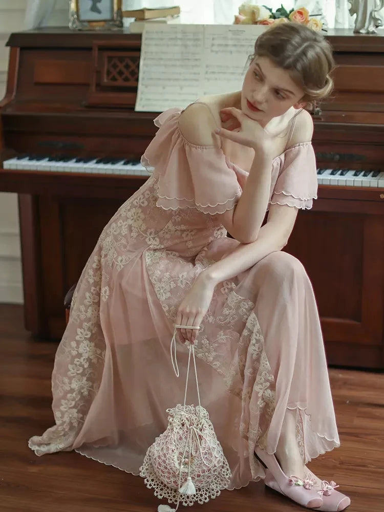 Lianer Art Hand-stitched Hollow Out Mori Kei Weaven Bags