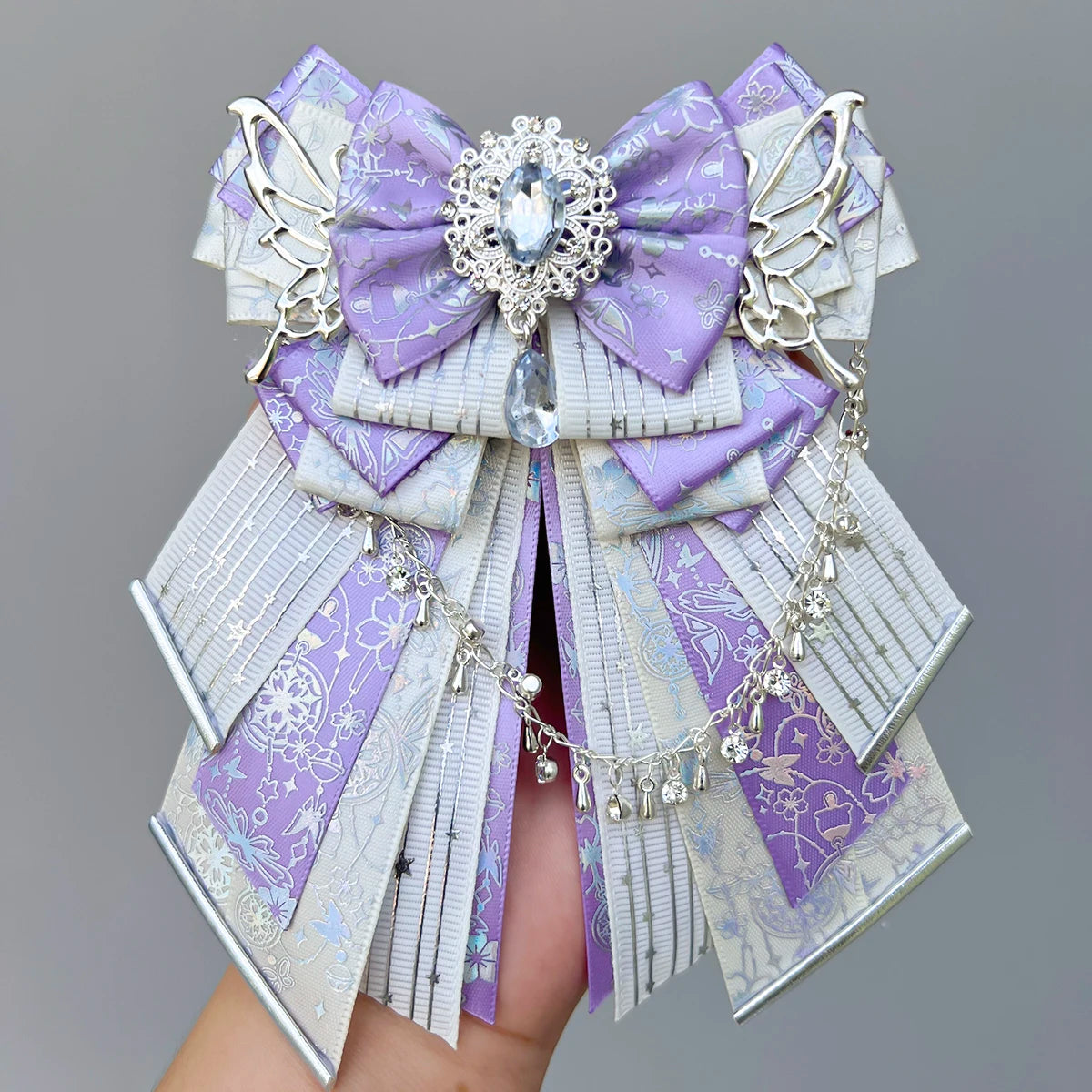 Parisian Blue Bow-luxury in style handmade Fan bow Accessories Light Stick ribbon long streamers knot lolita goods Bag Charm