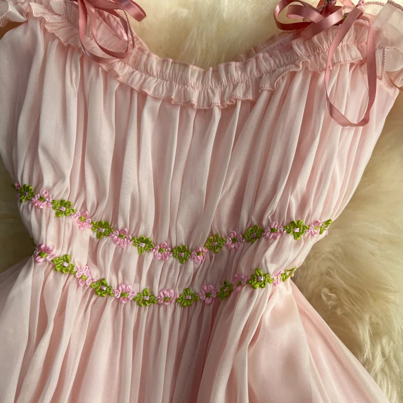 The Romantic "Enchanted" French Long Dress | Sweet Fairy Birthday Gown & Gentle Romantic Style | Parisian Princess