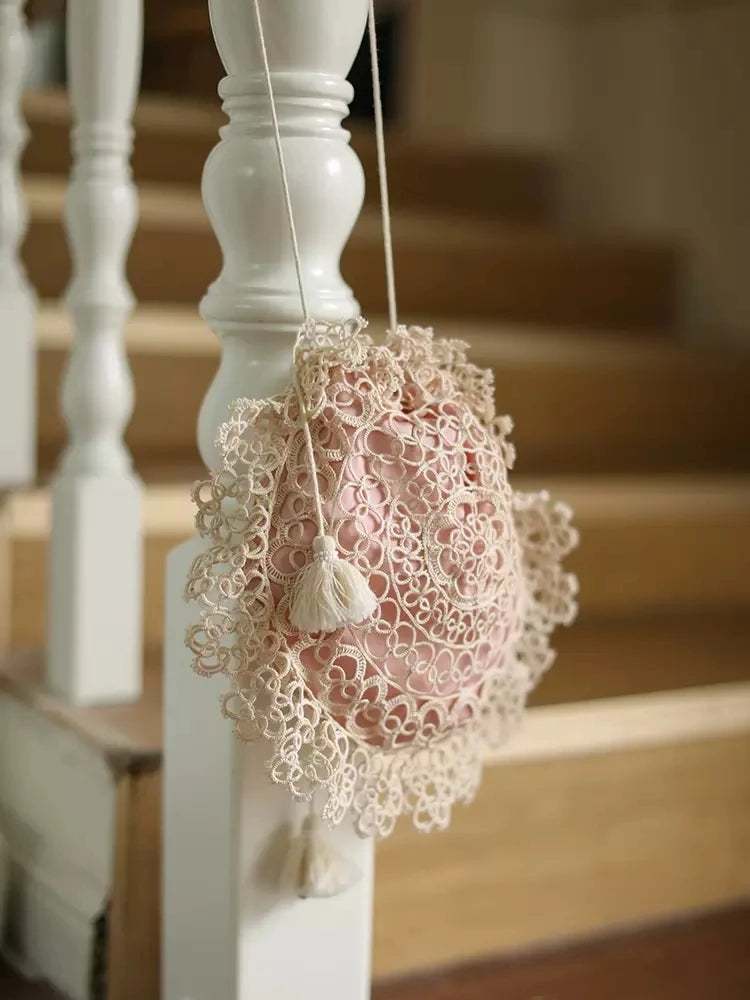 Lianer Art Hand-stitched Hollow Out Mori Kei Weaven Bags