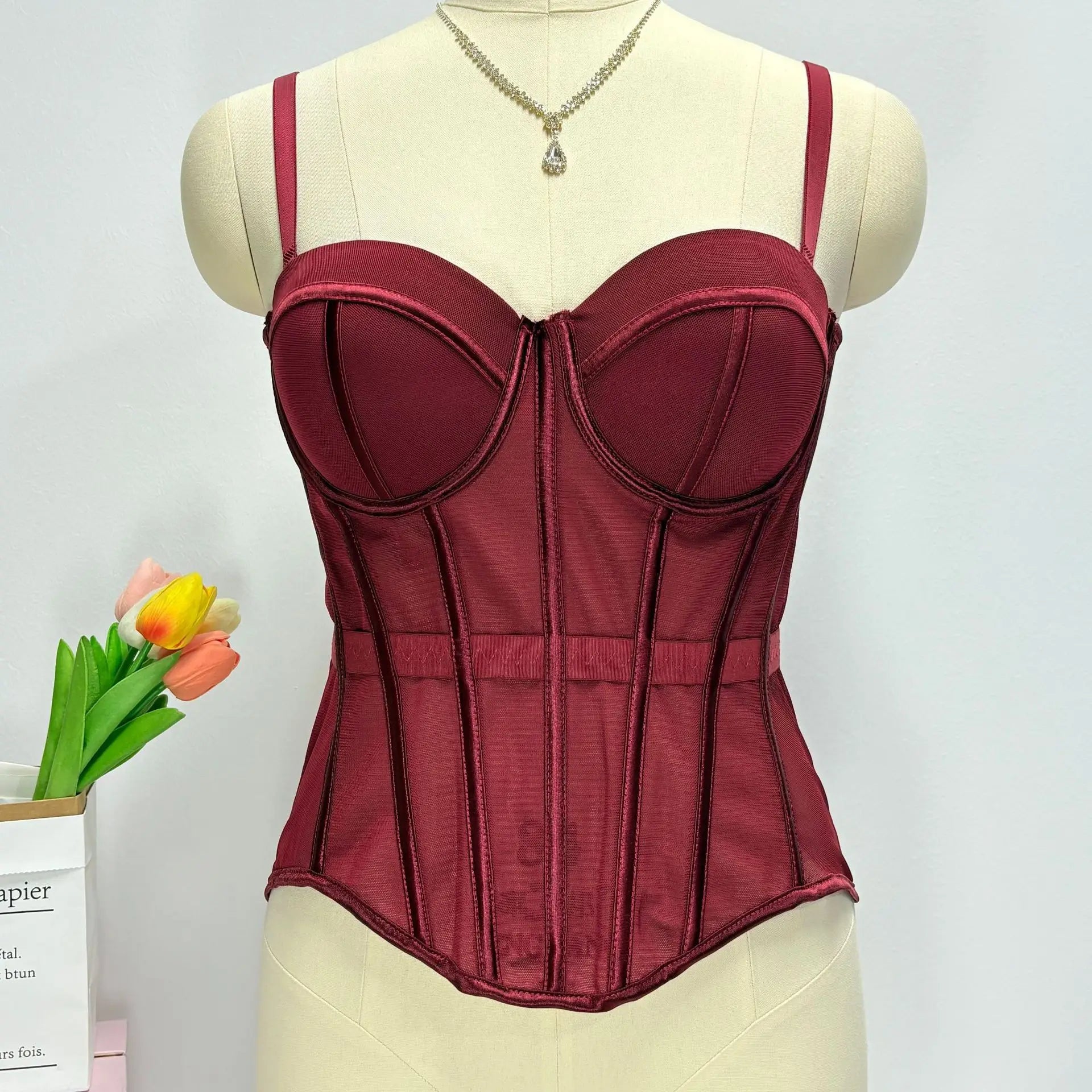 The Versailles Floral Lace Bustier | Sweet Corset Crop Top | Everyday Shaping Top | Parisian Princess