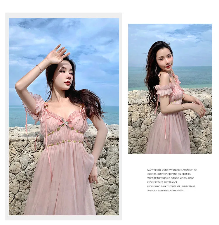 The Romantic "Enchanted" French Long Dress | Sweet Fairy Birthday Gown & Gentle Romantic Style | Parisian Princess