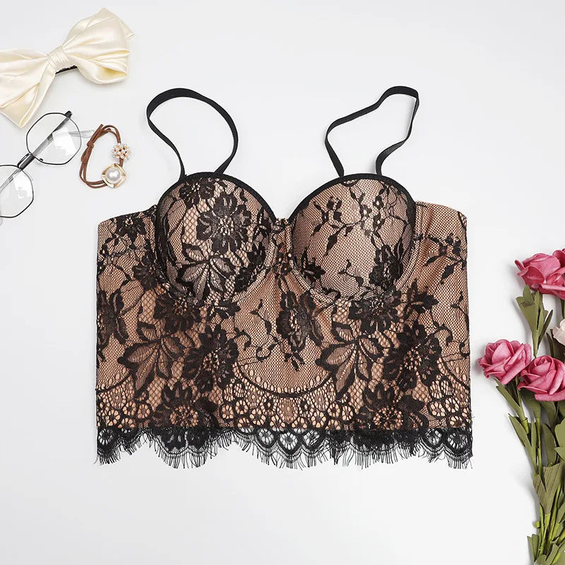 The Versailles Floral Lace Bustier | Sweet Corset Crop Top | Everyday Shaping Top | Parisian Princess