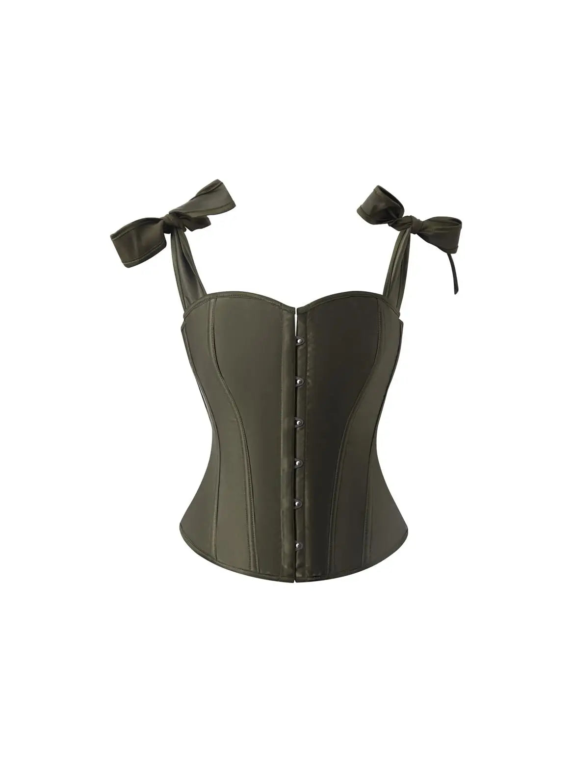 Satin solid color halterdouble shoulder strap adjustable strapless corset for ladies